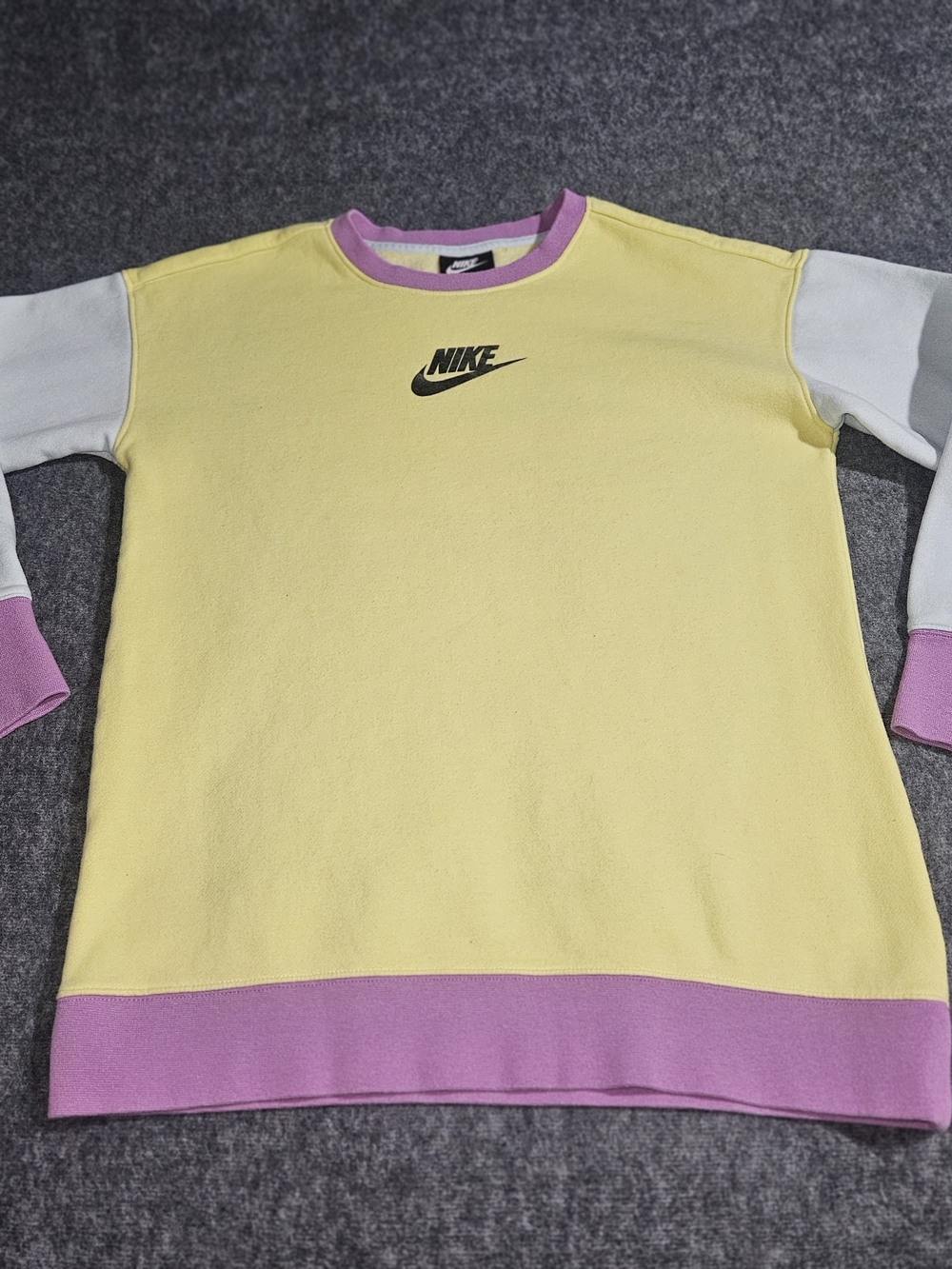 Nike Yellow & Lavender Colorblock Sweatshirt